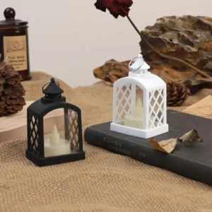 Millet 2 Pcs Smokeless/Flameless Acrylic Antique LED Lantern Lamps, and Wall Hanging Led for Home, Drawing, Bedroom, Restaurant (Warm-White, Pack of 2)